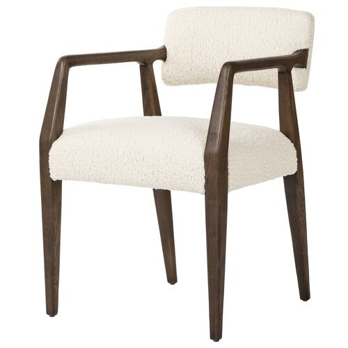 Lion Dining Armchair, Burnt Oak/Sheepskin Natural | One Kings Lane