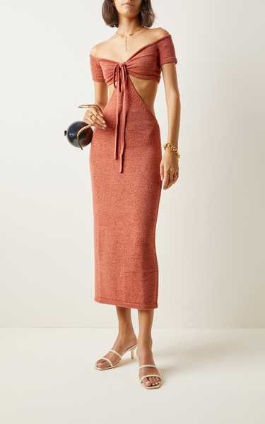 Alicia Cutout Cotton-Blend Knit Off-The-Shoulder Midi Dress | Moda Operandi (Global)