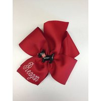 Scottie Dog, Hair Bow, Any Name, Personalized Bows, Custom Boutique, Large Embroider, Christmas Clip | Etsy (US)