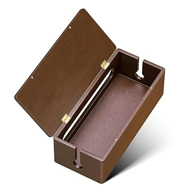 YECAYE Solid Wood Cable Management Box, Walnut Color, 14.2 x 6.1 x 4.1 | Magnetic Closure, For Po... | Amazon (US)