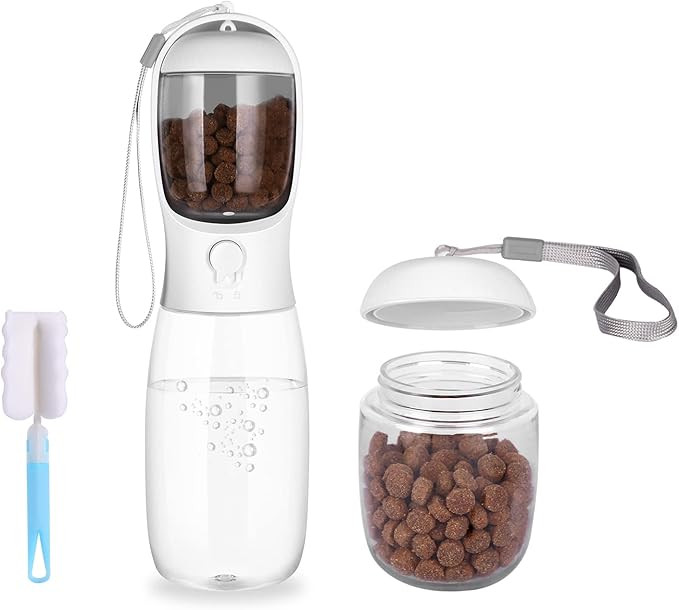 Kactoily Large Dog Travel Water Bottle Portable Leak Proof Pet Water Bottle with Food Container, ... | Amazon (US)