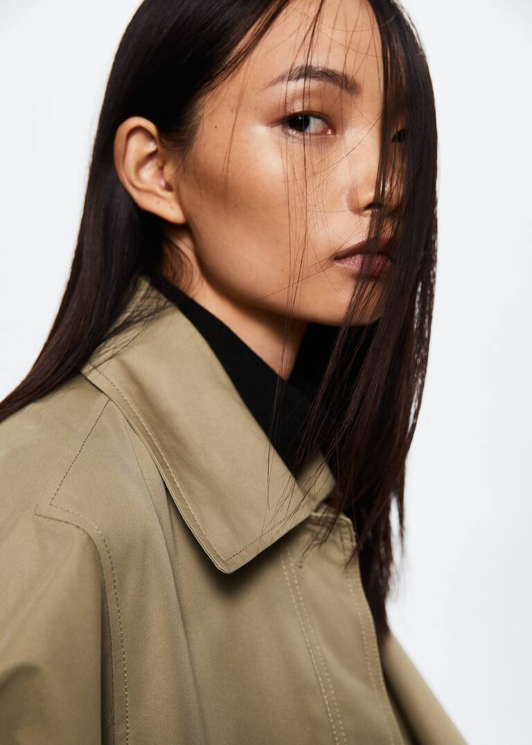 Oversized cotton trench -  Women | Mango United Kingdom | MANGO (UK)