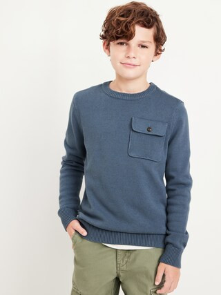 Crew-Neck Utility Pocket Sweater for Boys | Old Navy (US)