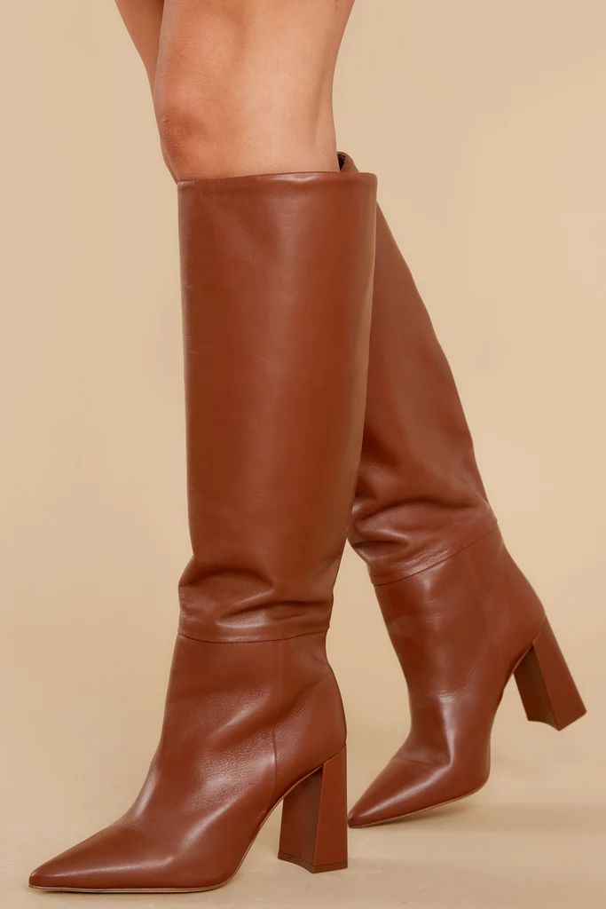 Handles Cognac Knee High Boot | Red Dress 