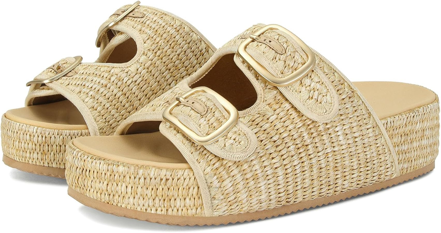 MICIFA Platform Sandals for Women Espadrille Wedges Summer Beach Sandals Comfortable Cute Woven S... | Amazon (US)