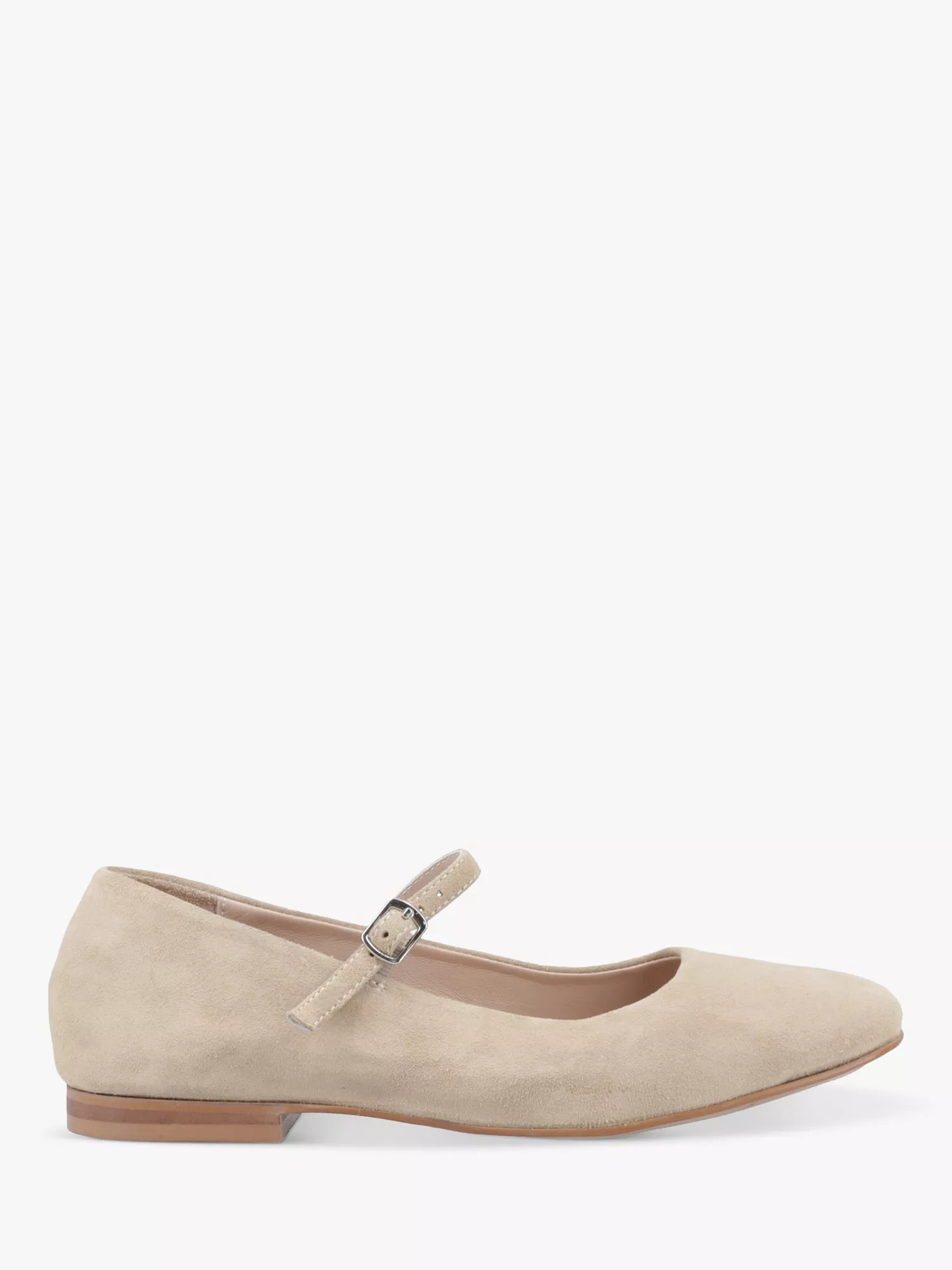 Pasha Suede Mary Jane Ballerina Shoes, Taupe | John Lewis (UK)