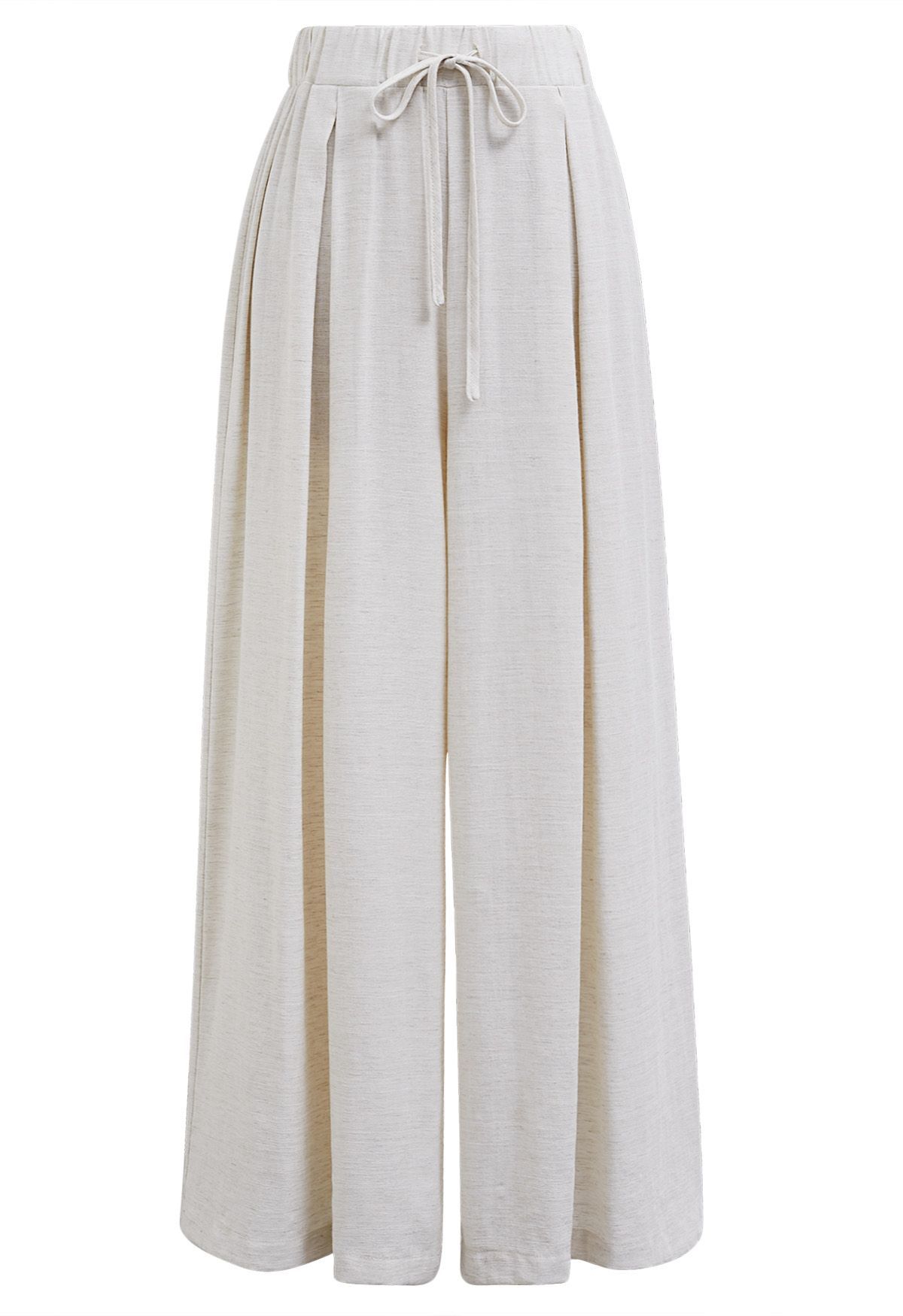 Casual Season Pleated Linen-Blend Pants in Linen | Chicwish