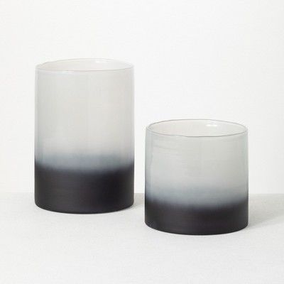 Sullivans 2-Toned Glass Vase Set of 2, 10.5"H & 7"H Black | Target