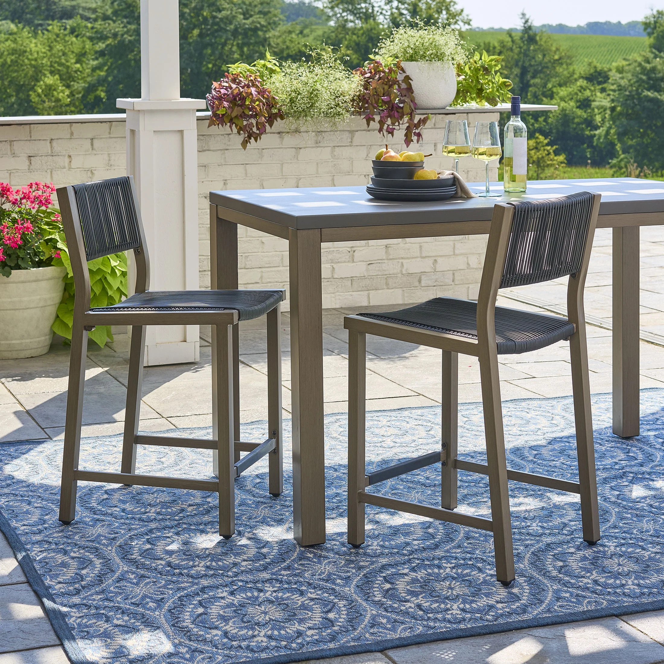 Better Homes & Gardens Tarren High Dining Chairs, Black, 2 Pack | Walmart (US)