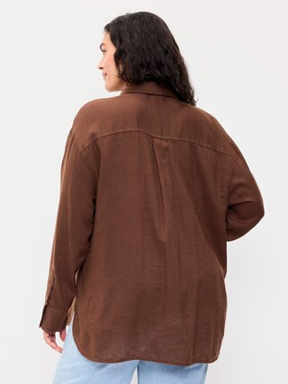 Linen-Blend Loose Button-Down Shirt | Old Navy | Old Navy (US)