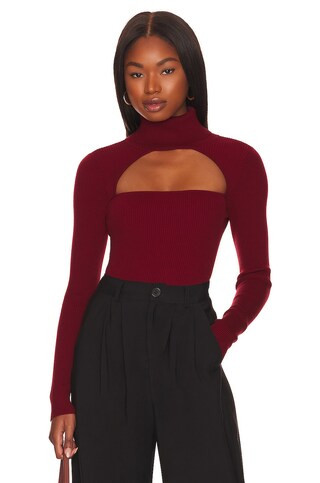 Camila Coelho Roscoe Sweater in Deep Red from Revolve.com | Revolve Clothing (Global)