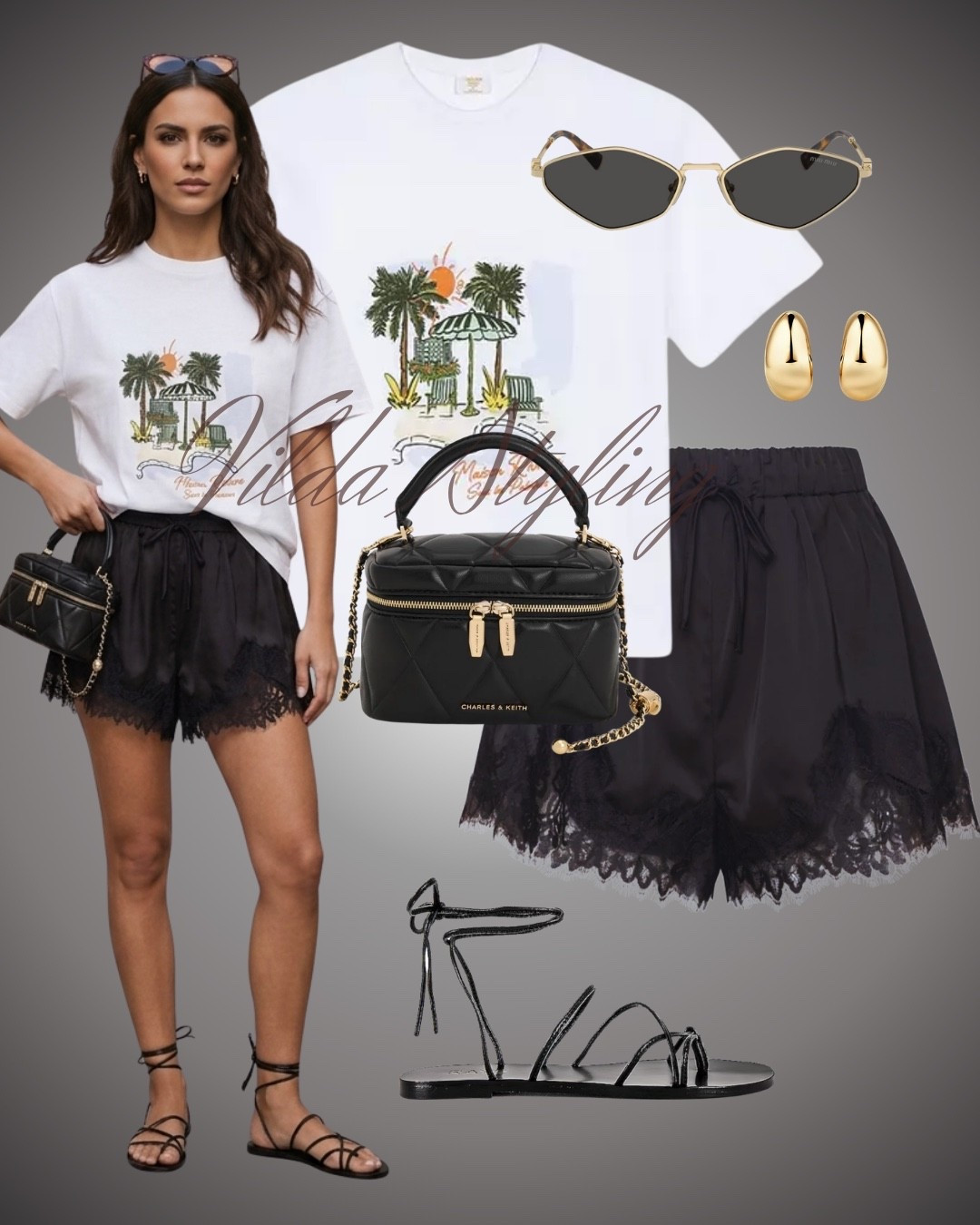Casual but make it elevated 🤍
Graphic tee + satin lace shorts + strappy sandals ✨

#LTKsummer #LTKstyletip #LTKdatenight