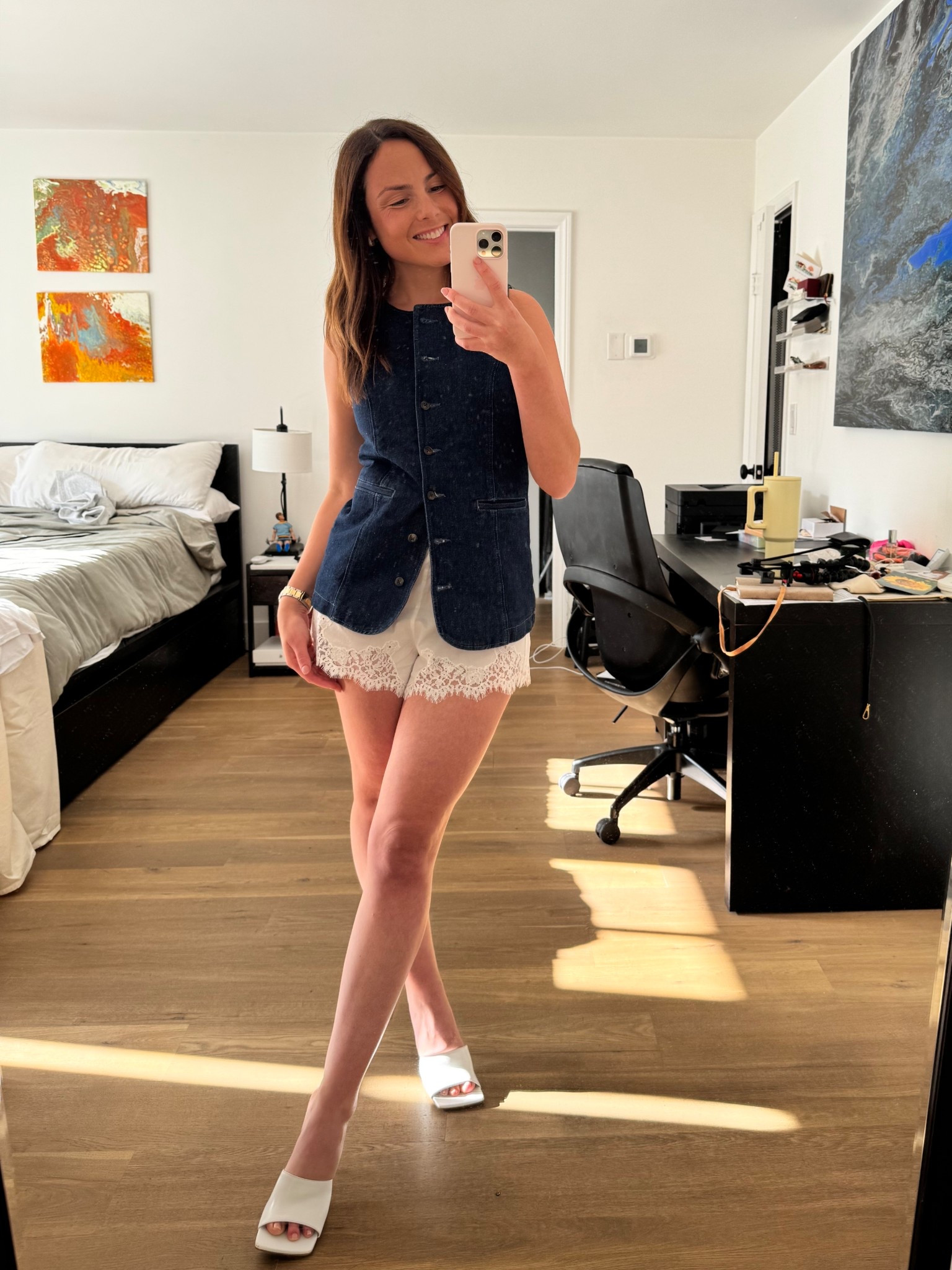 Doen shorts all summer! Paired with this Sezane “jacket” but I wear it as a denim vest. Bottega heels and I’m set for summer! 

#LTKSeasonal #LTKStyleTip #LTKSummerEdit