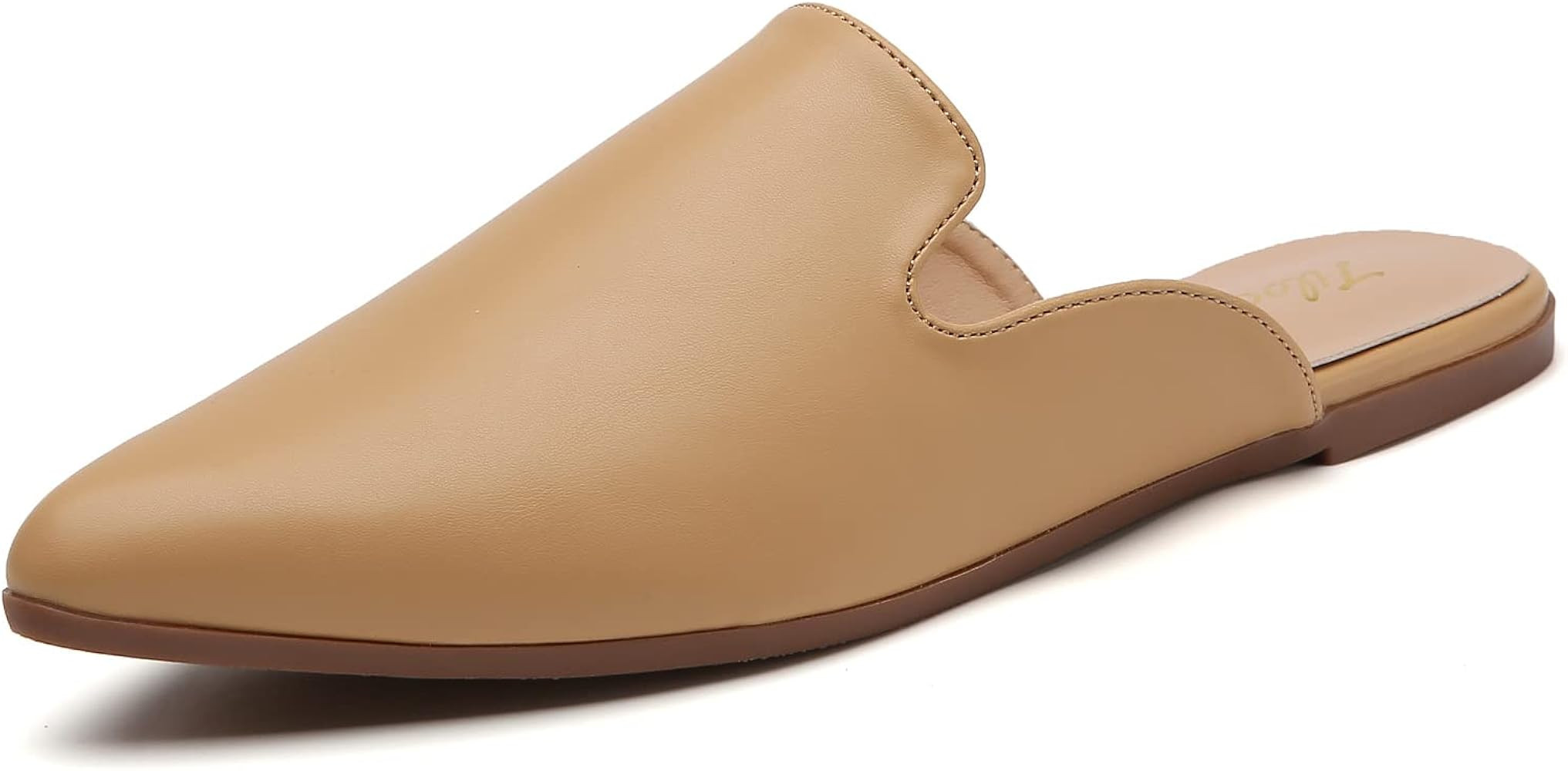Tliocow Mules for Women Flats Slip On Backless Flat Mule Pointed Toe Slides Loafer Shoes | Amazon (US)
