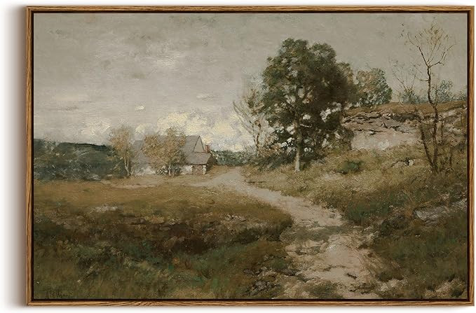 InSimSea Framed Canvas Wall Art, Vintage Countryside Landscape Farmhouse Decor, Large Wall Art fo... | Amazon (US)