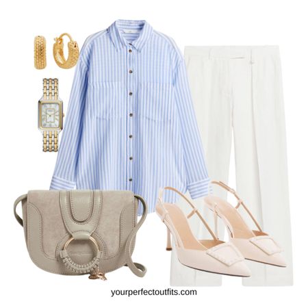Classic chic and elegant spring look with a striped shirt 
Chic workwear 

#LTKworkwear #LTKfindsunder100 #LTKActive