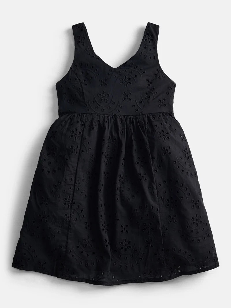 Weekend Academy Girls Sleeveless Eyelet Dress, Sizes 4-18 | Walmart (US)