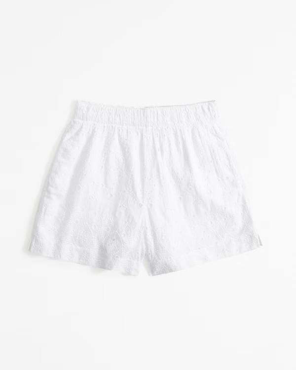 3.5 inch | 9 cm | Online ExclusiveSchiffli Embroidered Pull-On Short | Abercrombie & Fitch (US)