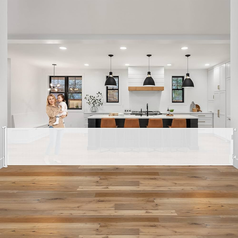 185 Inch Wide Retractable Baby Gates Outdoor Retractable Dog Gate Indoor Extra Long Baby Gate Ret... | Amazon (US)