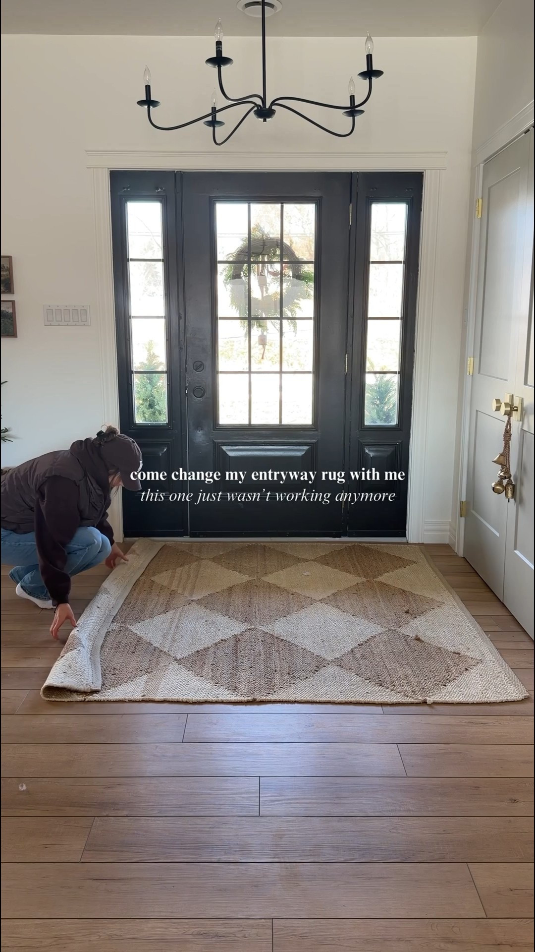 I loved the old rug… but it started to feel a little loud for this space.
I wanted the entry to feel calmer and more grounded, so I swapped it for this mocha brown scalloped rug— still simple, but with so much character 🤎

It’s smaller, yes but the tone, texture, and scalloped edge just feel more right here. 



#LTKsale #LTKstyletip #LTKhome