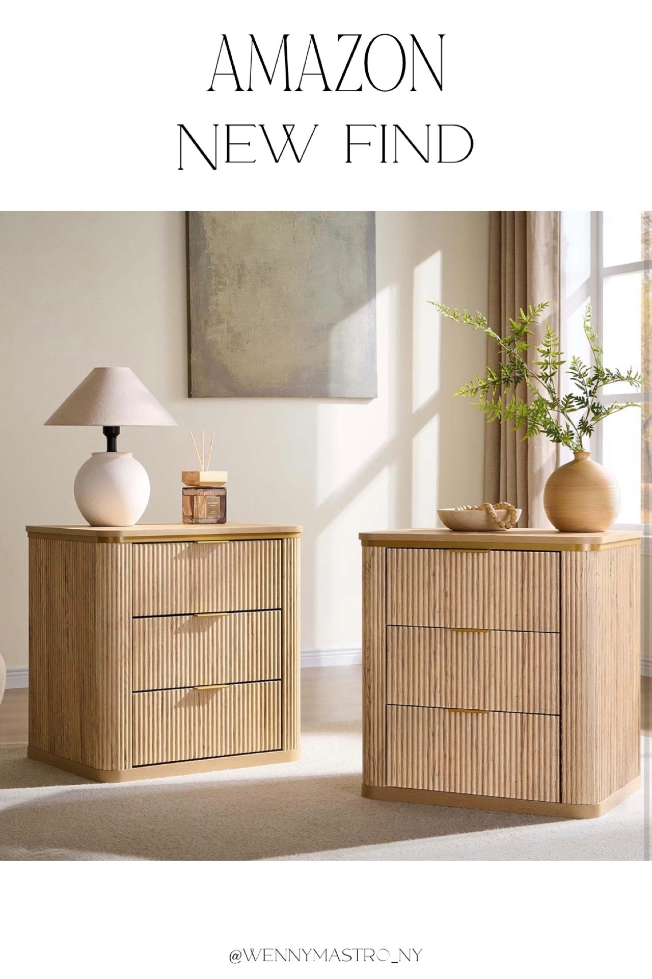 Fluted 3 drawer nightstand 

#LTKHome