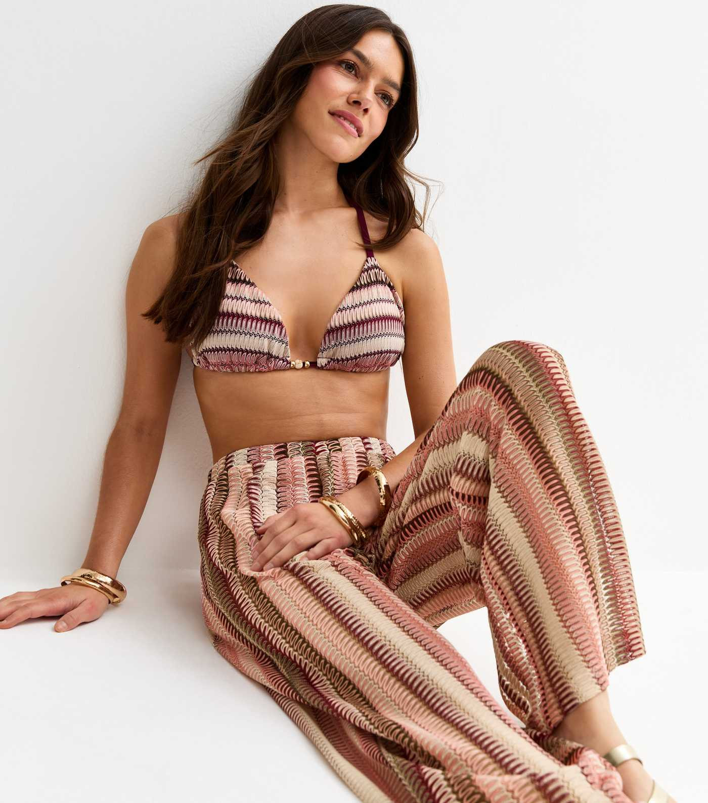 Petite Pink Crochet Wide Leg Trousers | New Look | New Look (UK)