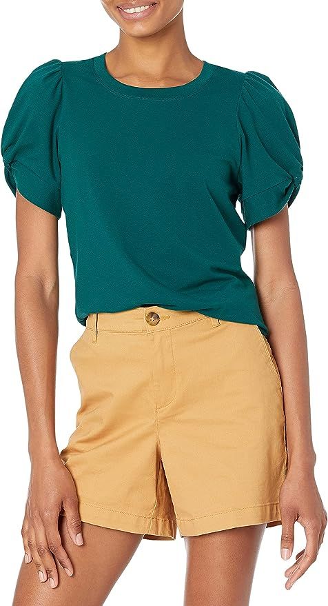 Amazon Essentials Women's Classic Fit Twist Sleeve Crew Neck T-Shirt | Amazon (US)