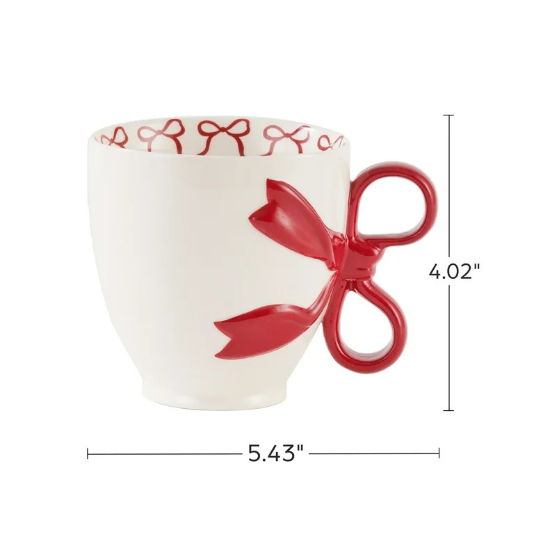 Holiday Time 14.5 Oz Red Bow Ceramic Mug | Walmart (US)