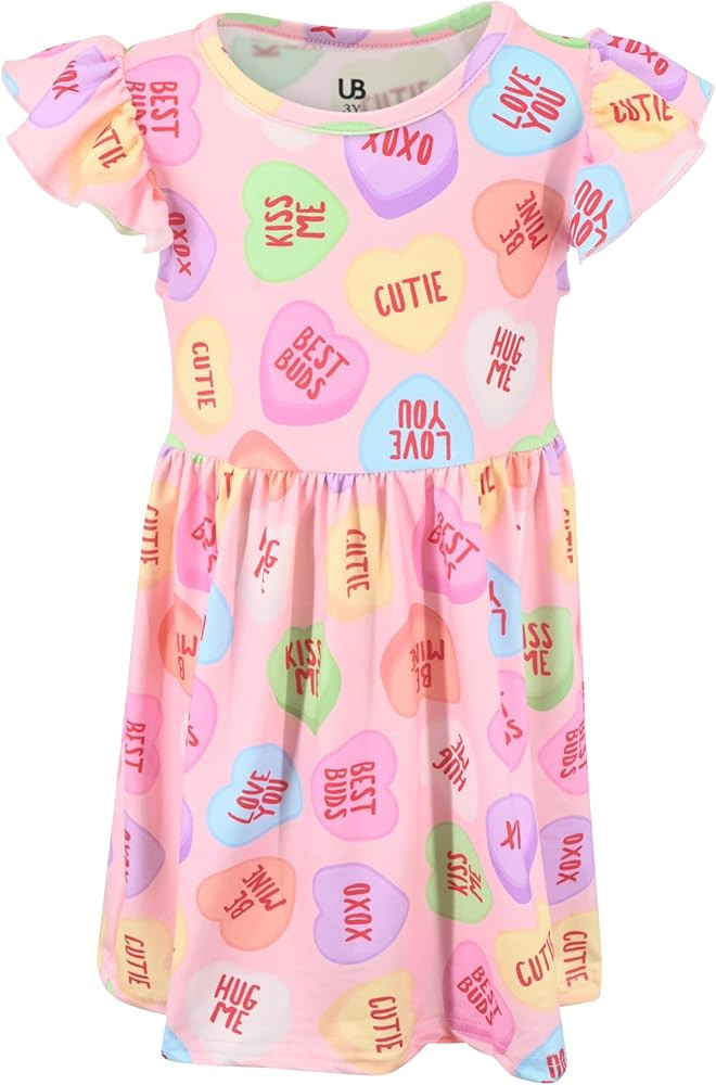 Unique Baby Girls' Short Sleeve Everyday Printed Dresses for Kid and Toddler, Sizes 2T-12Y | Amazon (US)