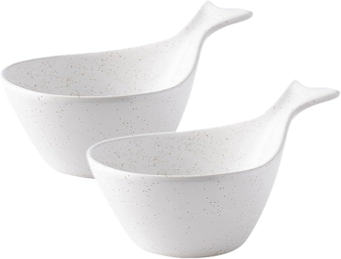 2pcs Porcelain Snack Bowls, Whale Shape Ceramic Sauce Bowl, 7oz | Amazon (US)