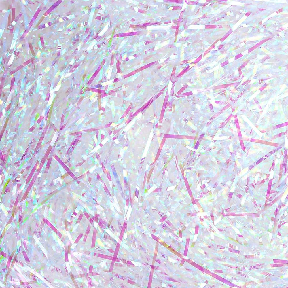 VOKOY 1.1LB Iridescent Crinkle Cut Paper Shredded Filler, Holographic Shredded Filler Sparkly Cri... | Amazon (US)