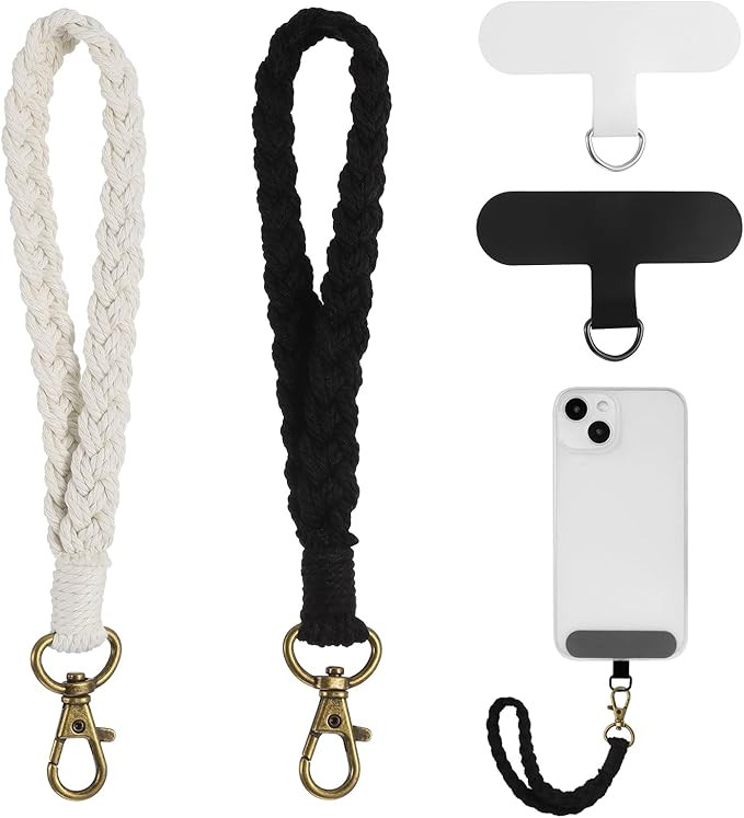 Jspupifip 2 PCS Boho Macrame Phone Wrist Strap,Cell Phone Lanyard with Tether Tab Smartphone Chai... | Amazon (US)