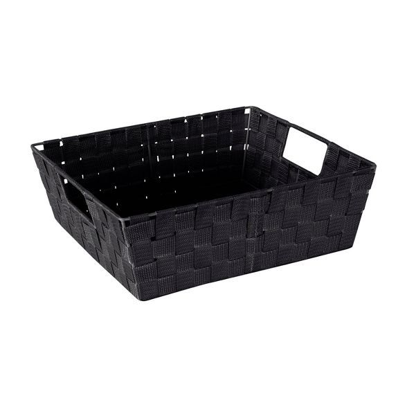 Simplify Large 13" Woven Strap Storage Bin Black | Target