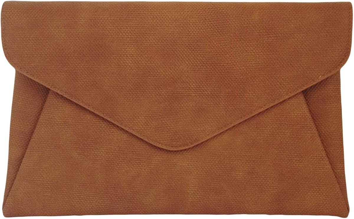 Synthetic Leather Double Pocket Envelop Clutch | Amazon (US)