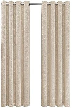 GoodGram 2 Pack Sparkle Chic Thermal Blackout Curtain Panels - Assorted Colors & Sizes (Beige, 84 in | Amazon (US)