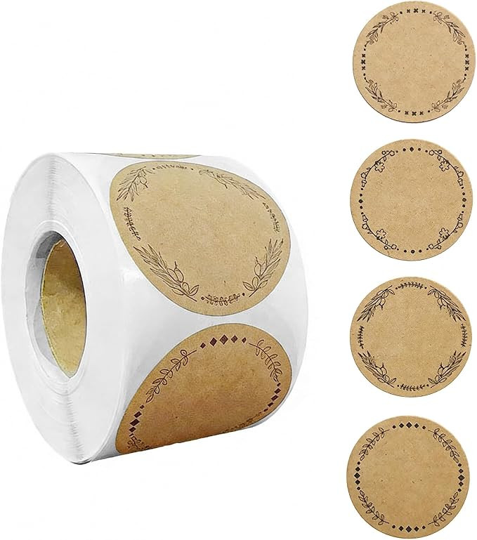 500 Jar Stickers, Jelly Jars & Jam Jar Labels, Kraft Paper Gift Tags, 4 Different Garland Designs... | Amazon (US)