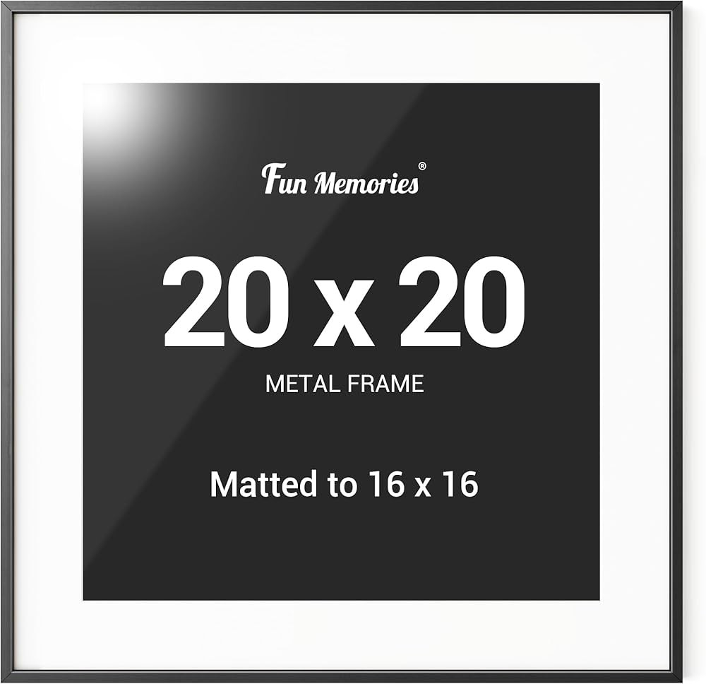 Fun Memories 20x20 Black Frame - 20x20 Picture Frames Matted to 16x16- Square Photo Frame, Wall H... | Amazon (US)