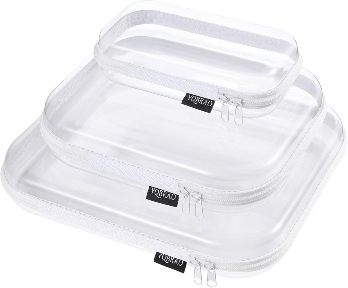 Hard Sided Clear Zipper Case for Storage- Professional-Grade Plastic Clear Zipper Pencil Case,Toy... | Amazon (US)