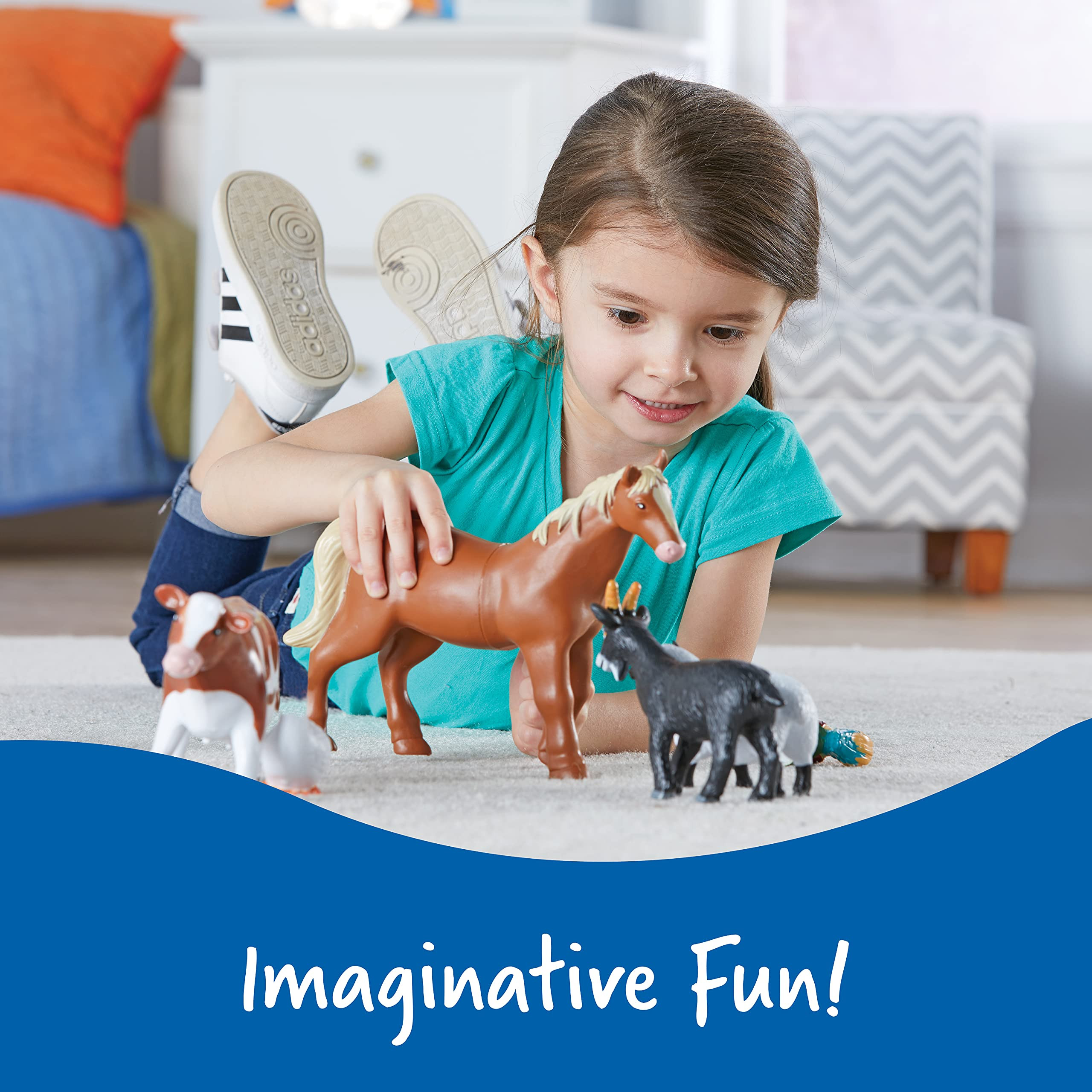 Learning Resources Jumbo Farm Animals, Animal Toy Set for Toddlers, 7 Pieces, Ages 18 Mos+ | Amazon (US)