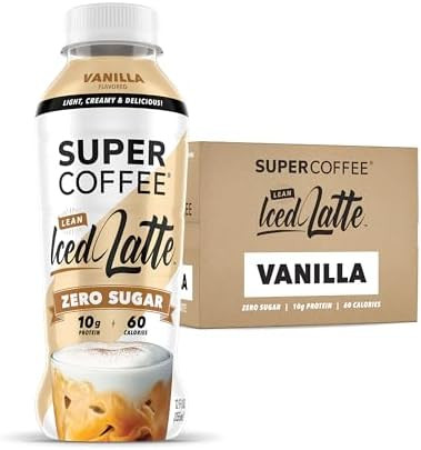 Super Coffee, Ready To Drink Iced Coffee, Vanilla Latte (12 Ounce Bottles, Pack of 12) - Low Net ... | Amazon (US)