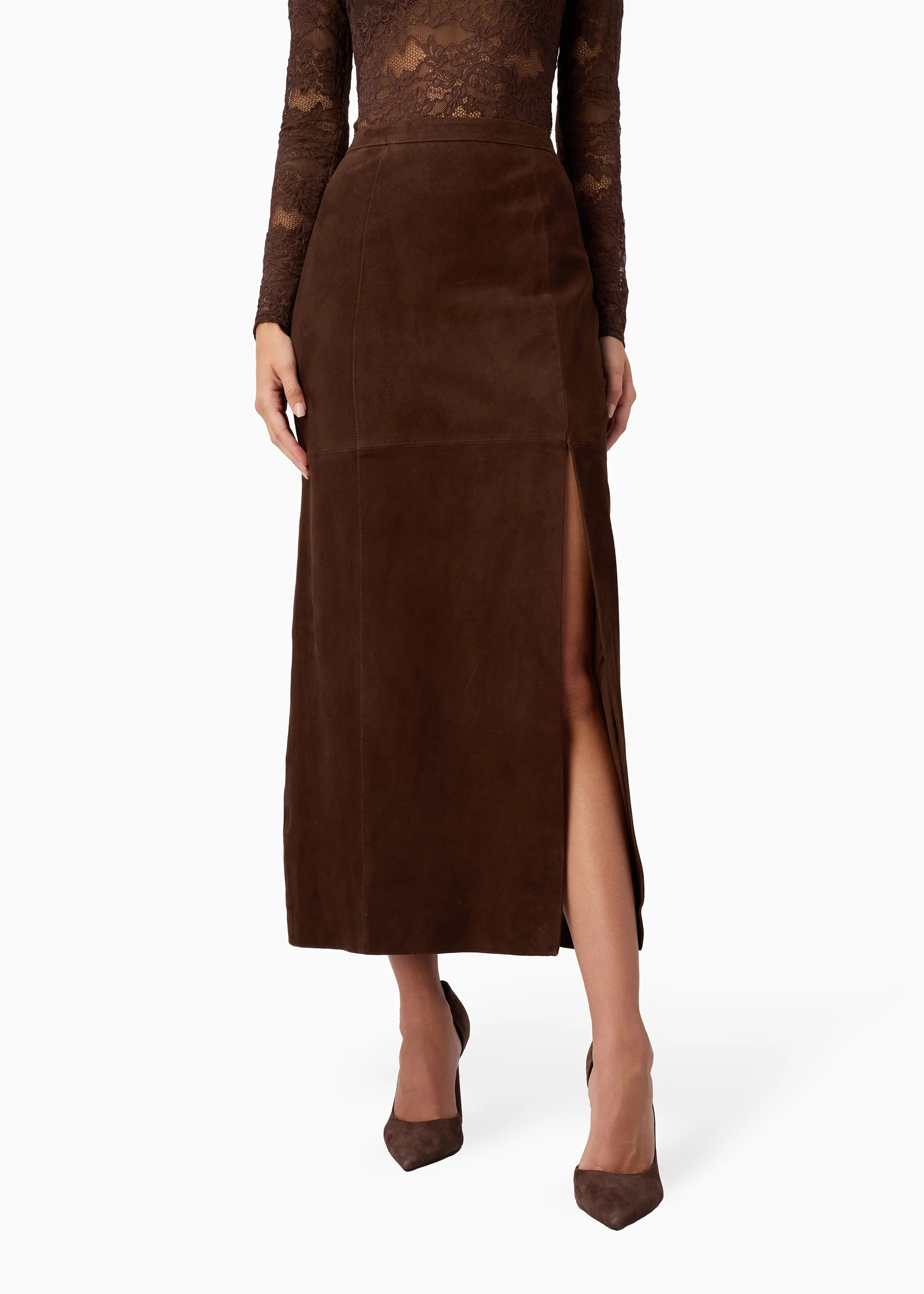 Idris Suede Skirt Malt | CAMI NYC