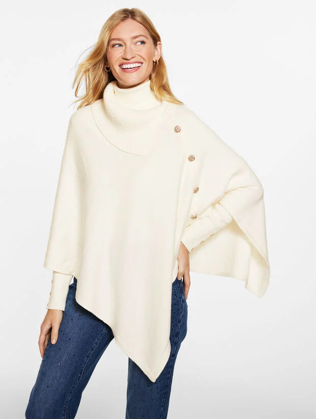 Cowl-Neck Poncho | Talbots