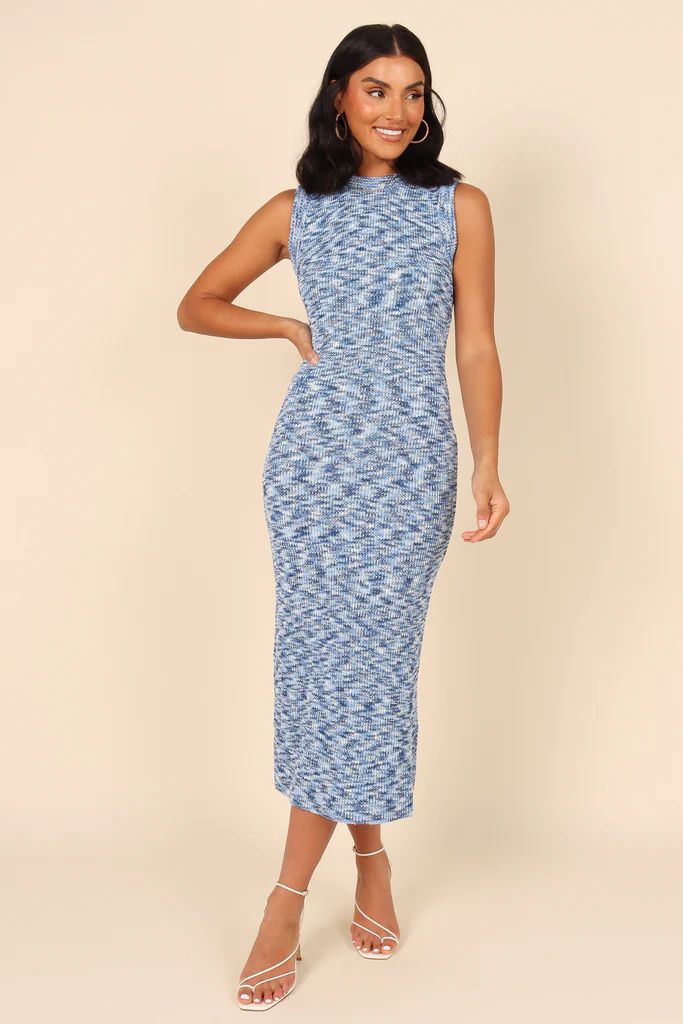 Addison Knitted Midi Dress - Blue | Petal & Pup (US)