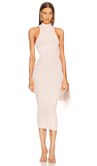 Annalie Long Midi Dress in Blush Pink | Revolve Clothing (Global)
