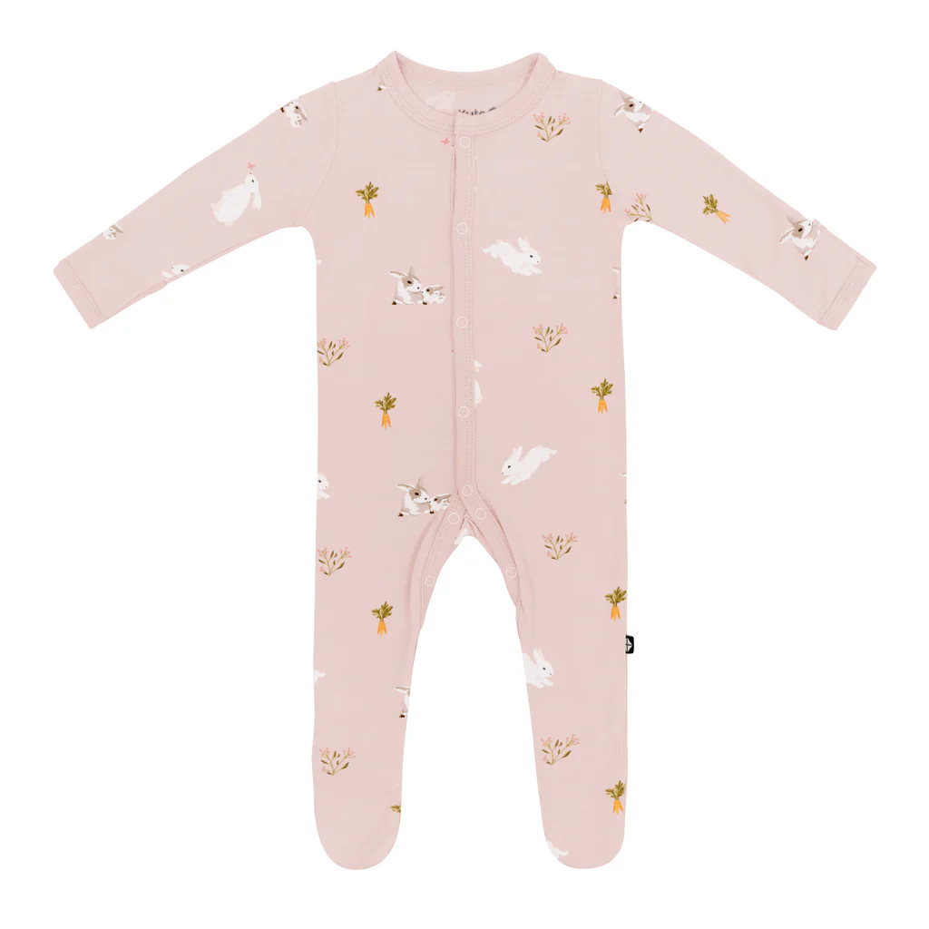 Footie in Blush Rabbit | Kyte Baby