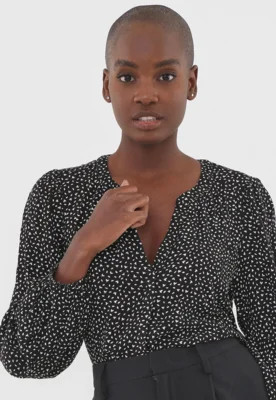 Blusa Banana Republic Ecovero Puff-Sleeve Preta | Dafiti (BR)