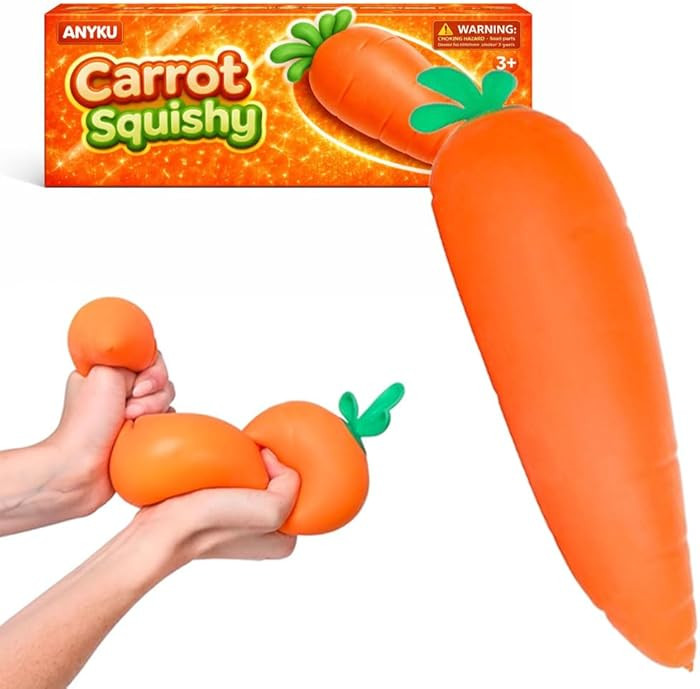 Carrot Squishy, Squishy Strawberry Dragon Fruit Realistic Model Giant Carrot Stress Relief Toy Mo... | Amazon (US)