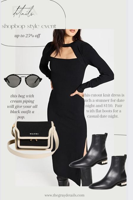 Black knit dress $110, Shopbop sale up to 25% off, black boots 

#LTKSeasonal #LTKstyletip #LTKsalealert