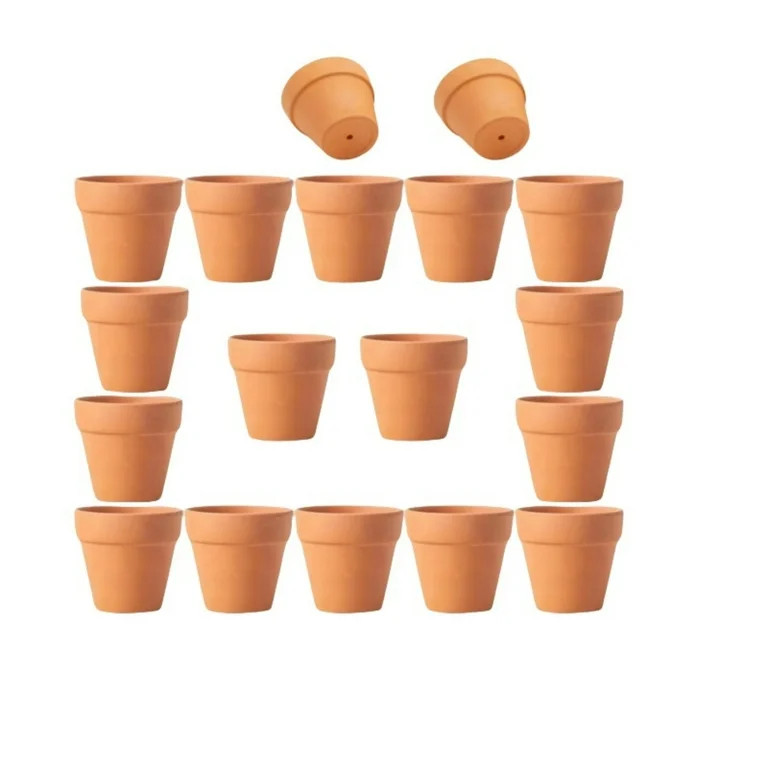Terracotta Clay Mini Pots with Drainage Holes (18 Count) | Walmart (US)