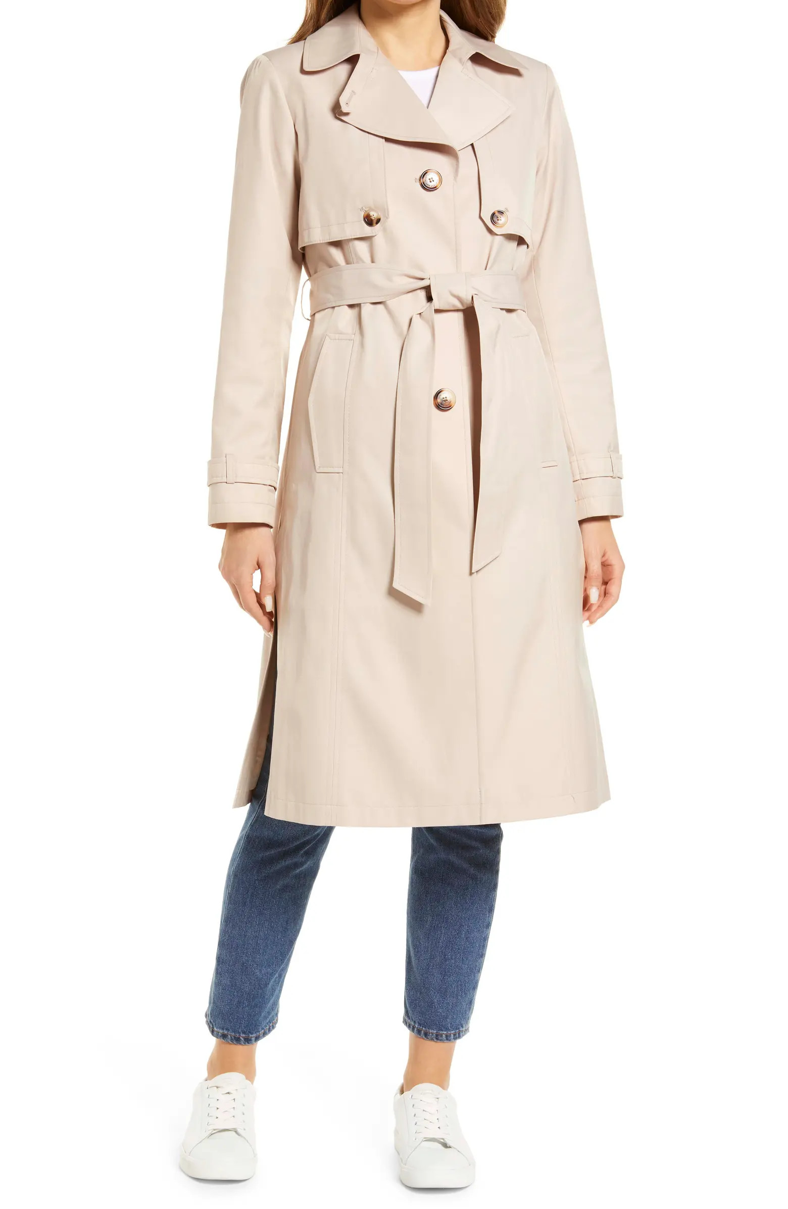 Water Repellent Elongated Cotton Blend Trench Coat | Nordstrom